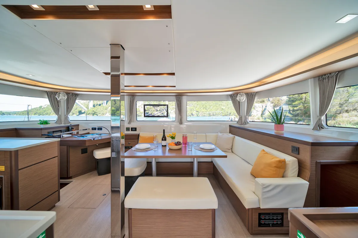 White Pearl, a Lagoon 46 catamaran at Skradin, Croatia