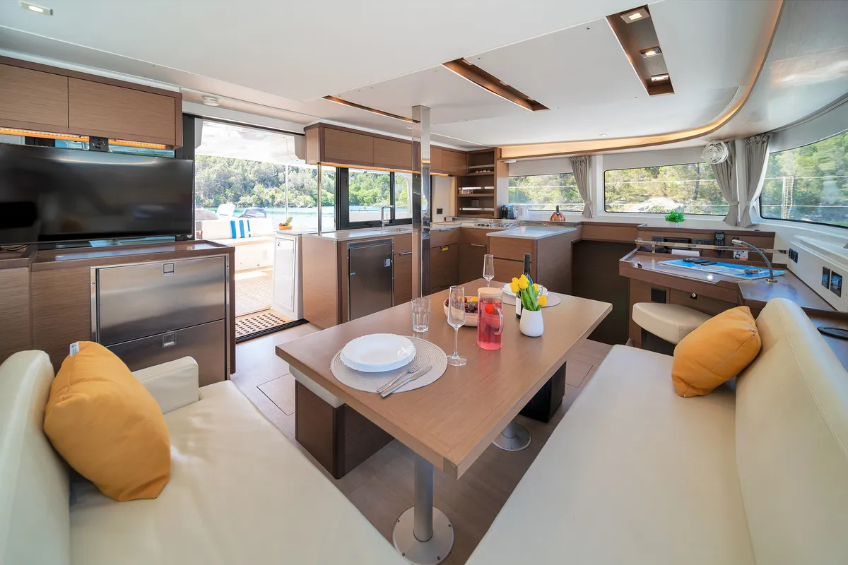 White Pearl, a Lagoon 46 catamaran at Skradin, Croatia