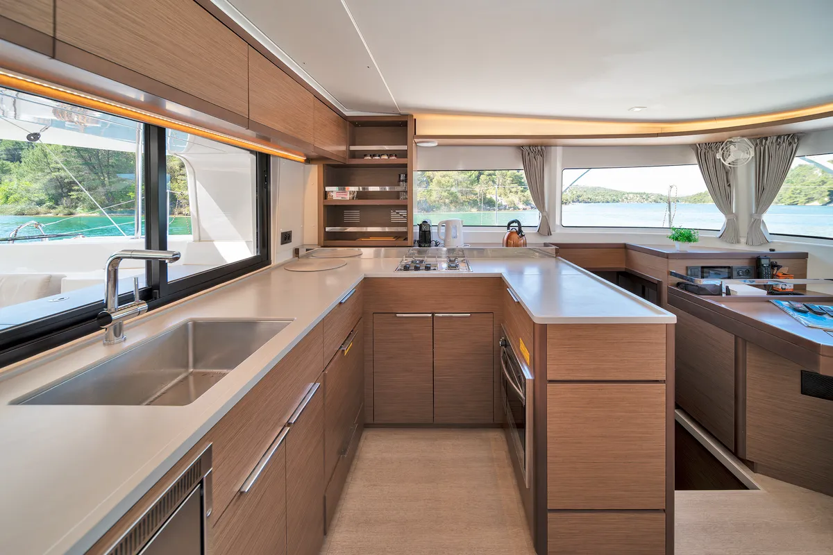 White Pearl, a Lagoon 46 catamaran at Skradin, Croatia