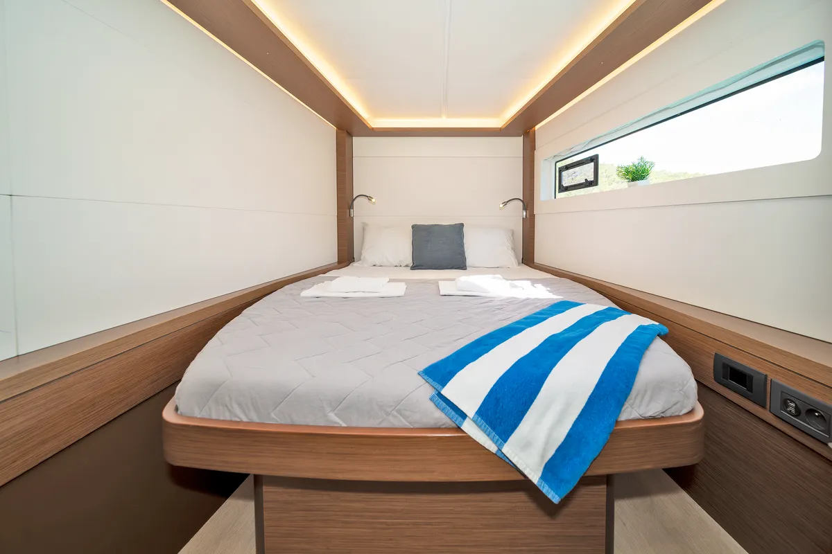 White Pearl, a Lagoon 46 catamaran at Skradin, Croatia