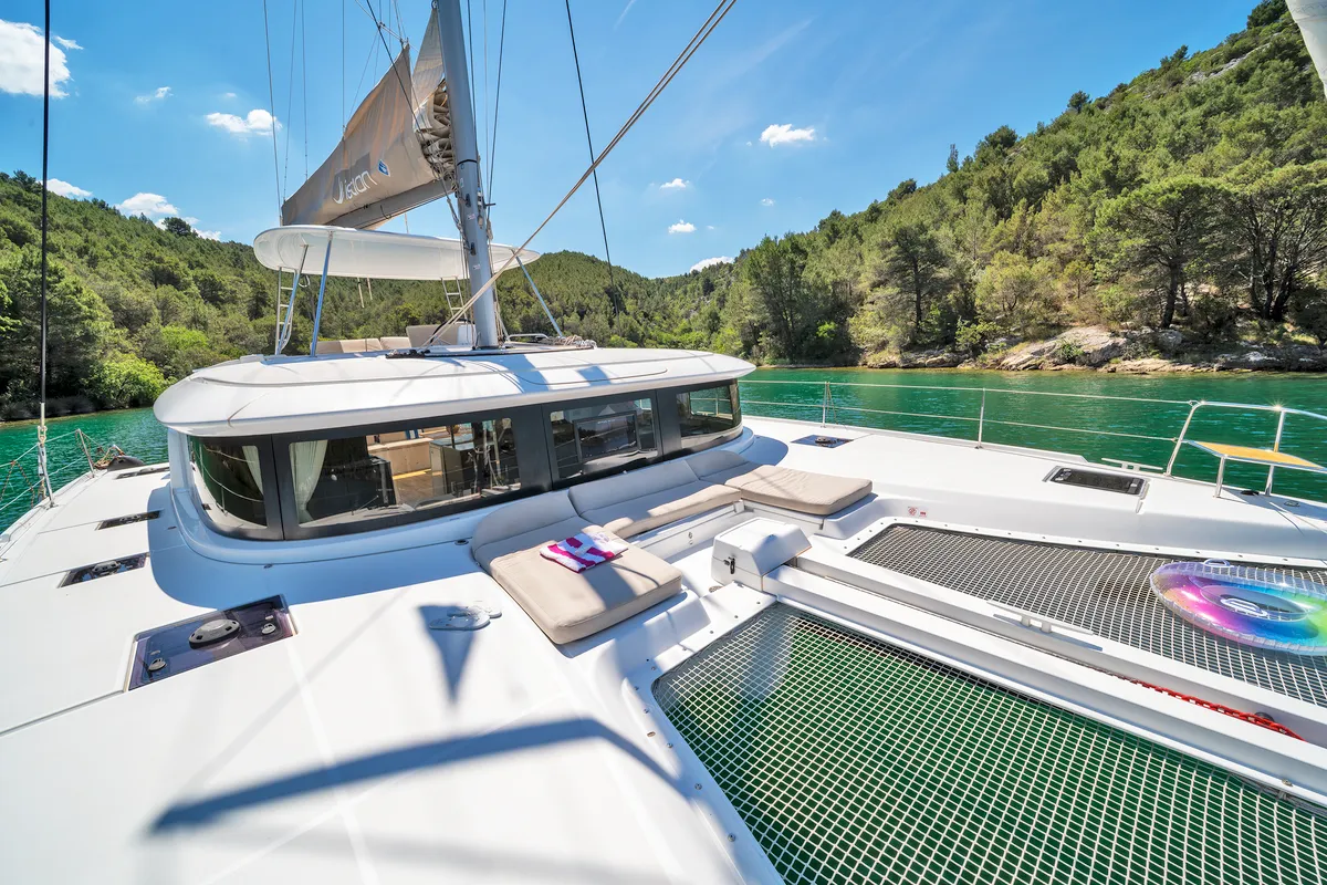 White Pearl, a Lagoon 46 catamaran at Skradin, Croatia