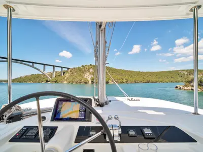 White Pearl, a Lagoon 46 catamaran at Skradin, Croatia