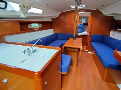 Salon of Bandiagara, a Beneteau Oceanis 37 sailboat at Saint-Cast-le-Guildo, France