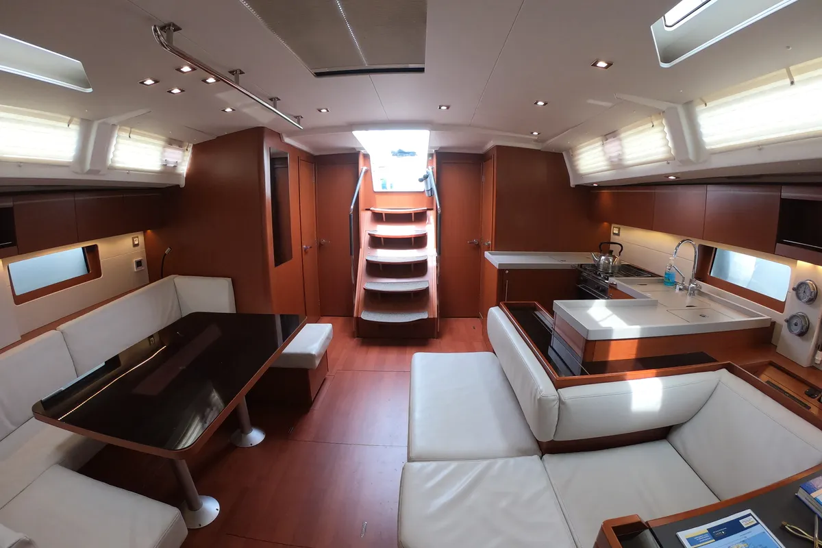 Salon of Famiglia, a Beneteau Oceanis 51.1 sailboat at Athens, Greece