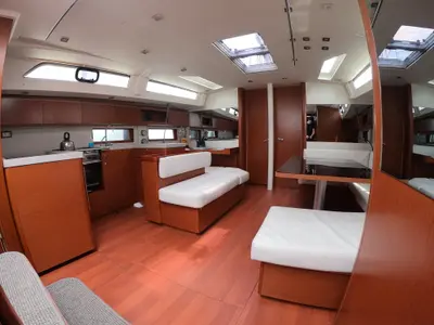 Salon of Famiglia, a Beneteau Oceanis 51.1 sailboat at Athens, Greece