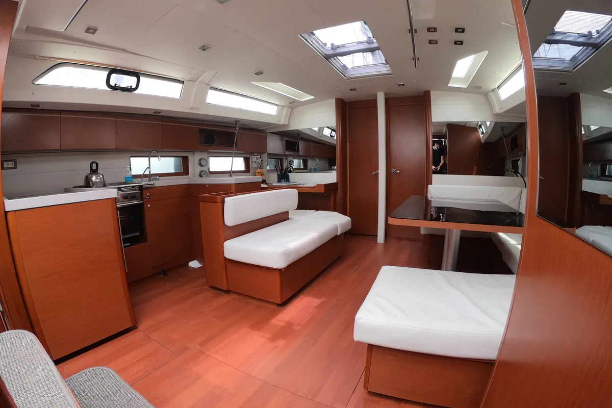 Salon of Famiglia, a Beneteau Oceanis 51.1 sailboat at Athens, Greece