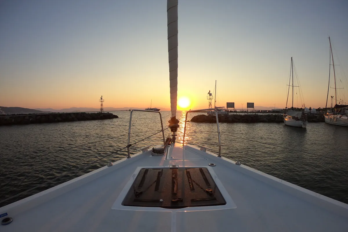 Exterior view of Famiglia, a Beneteau Oceanis 51.1 sailboat at Athens, Greece