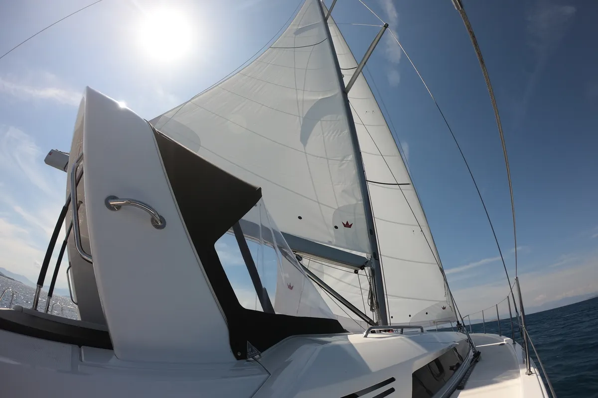 Exterior view of Famiglia, a Beneteau Oceanis 51.1 sailboat at Athens, Greece