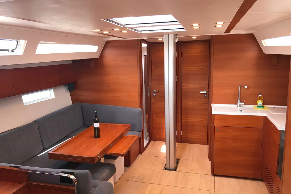 Salon of More Fun, a More 55 sailboat at Grad Kaštela, Croatia