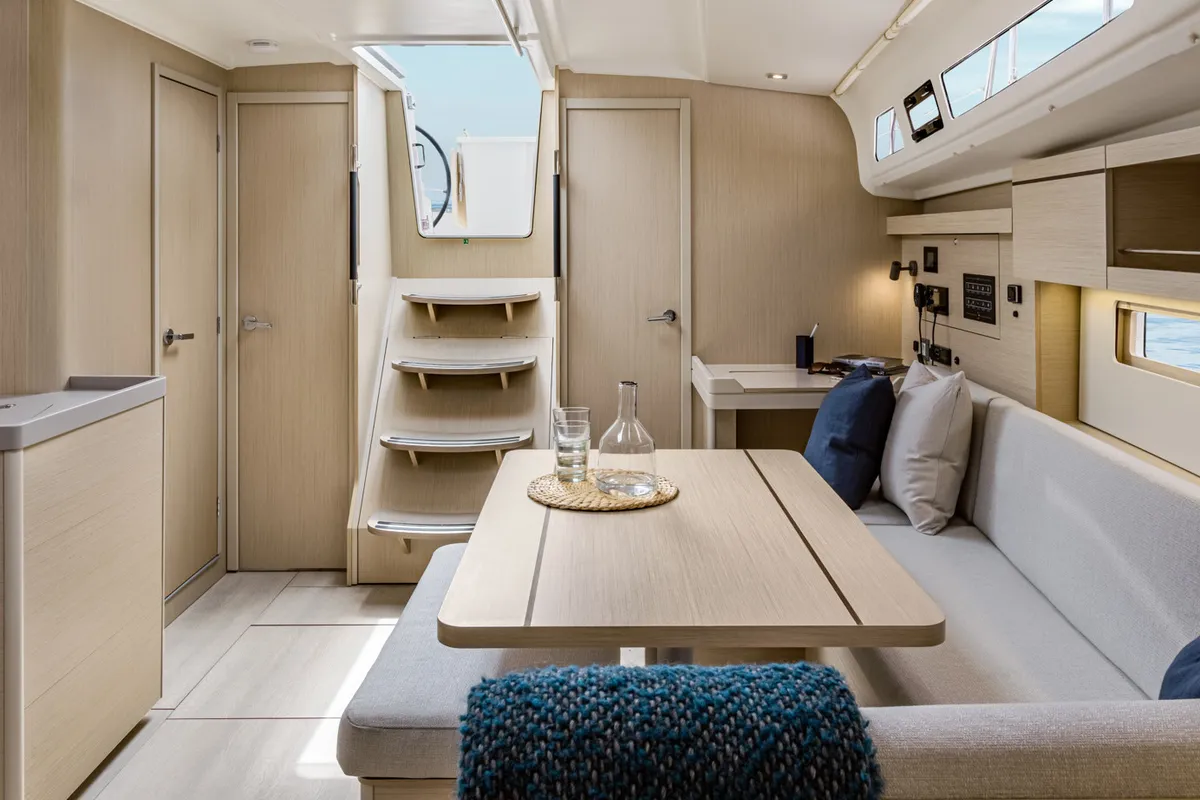 Salon of Ithaca, a Beneteau Oceanis 40.1 sailboat at Athens, Greece