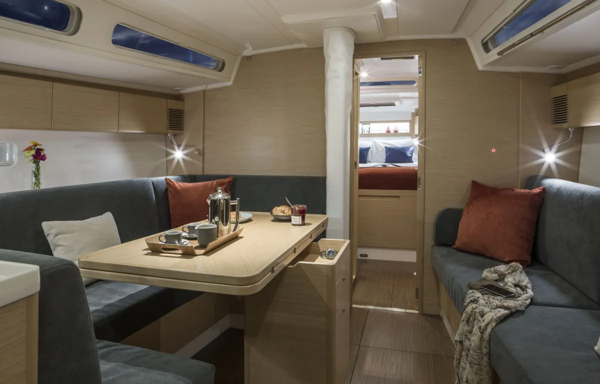 Salon of Alive, a X-Yachts X4³ sailboat at Flensburg, Germany