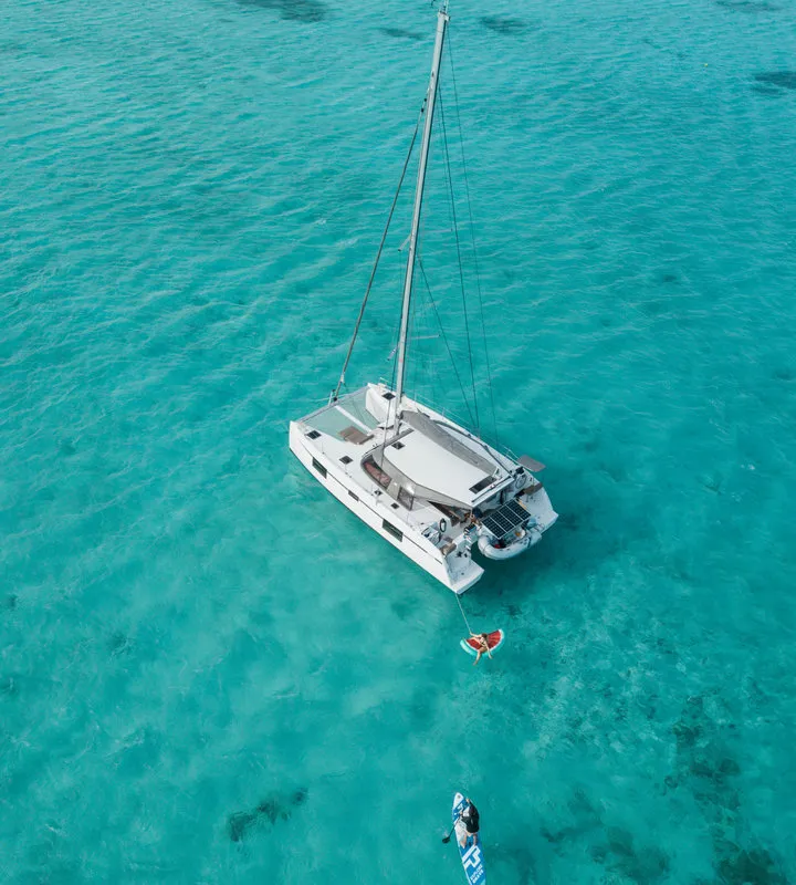 Exterior view of Sea Spirit, a Nautitech 40 Open catamaran at Grande Rivière Noire VCA, Mauritius