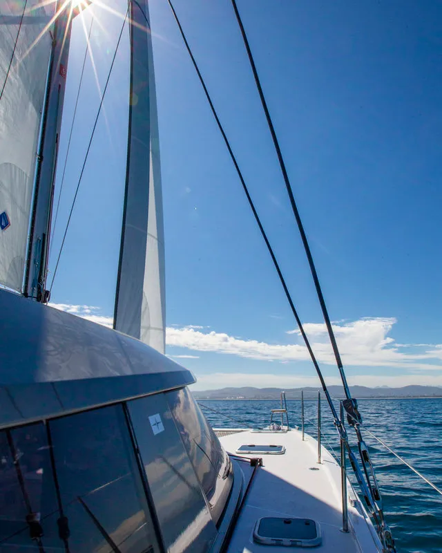 Deck of Sea Spirit, a Nautitech 40 Open catamaran at Grande Rivière Noire VCA, Mauritius