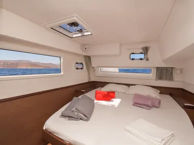 Cabin on Petalida, a Lagoon 42 catamaran at Kos, Greece