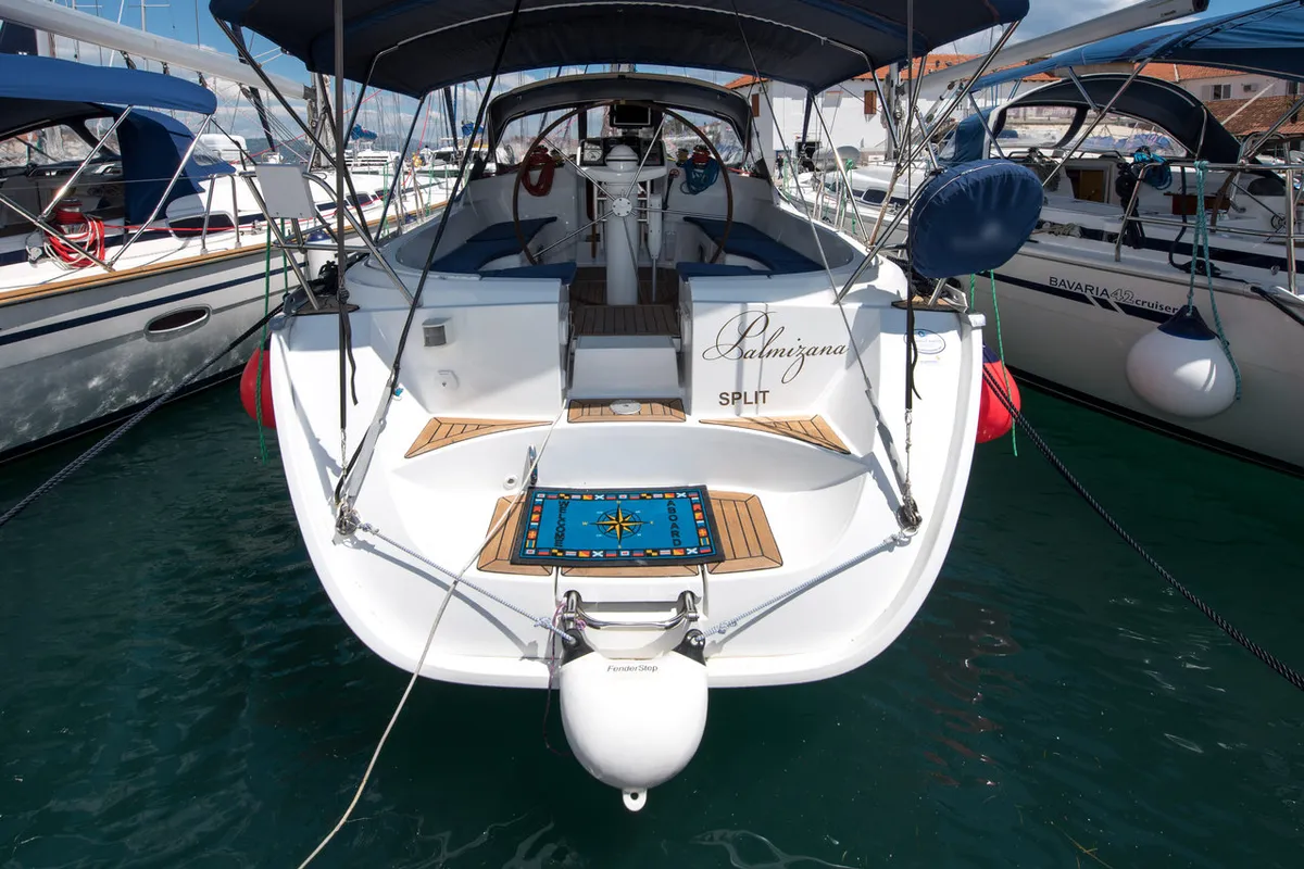 Exterior view of Palmizana, a Jeanneau Sun Odyssey 42.2 Exclusive sailboat at Grad Trogir, Croatia