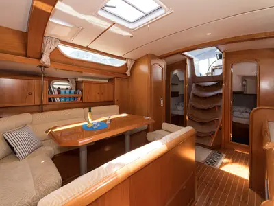 Salon of Palmizana, a Jeanneau Sun Odyssey 42.2 Exclusive sailboat at Grad Trogir, Croatia