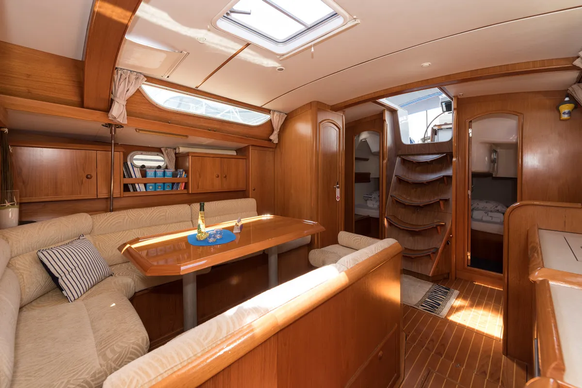 Salon of Palmizana, a Jeanneau Sun Odyssey 42.2 Exclusive sailboat at Grad Trogir, Croatia
