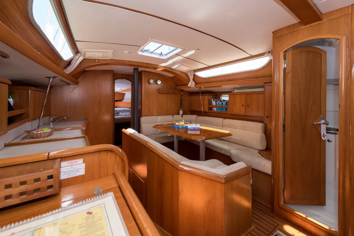 Salon of Palmizana, a Jeanneau Sun Odyssey 42.2 Exclusive sailboat at Grad Trogir, Croatia