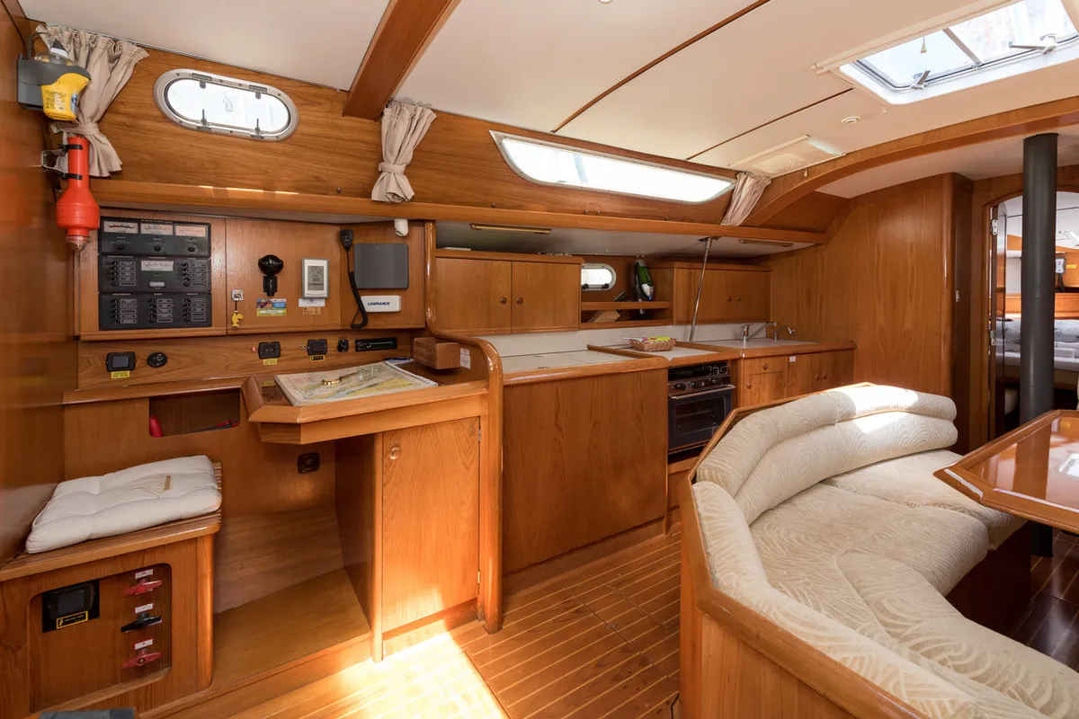 Salon of Palmizana, a Jeanneau Sun Odyssey 42.2 Exclusive sailboat at Grad Trogir, Croatia