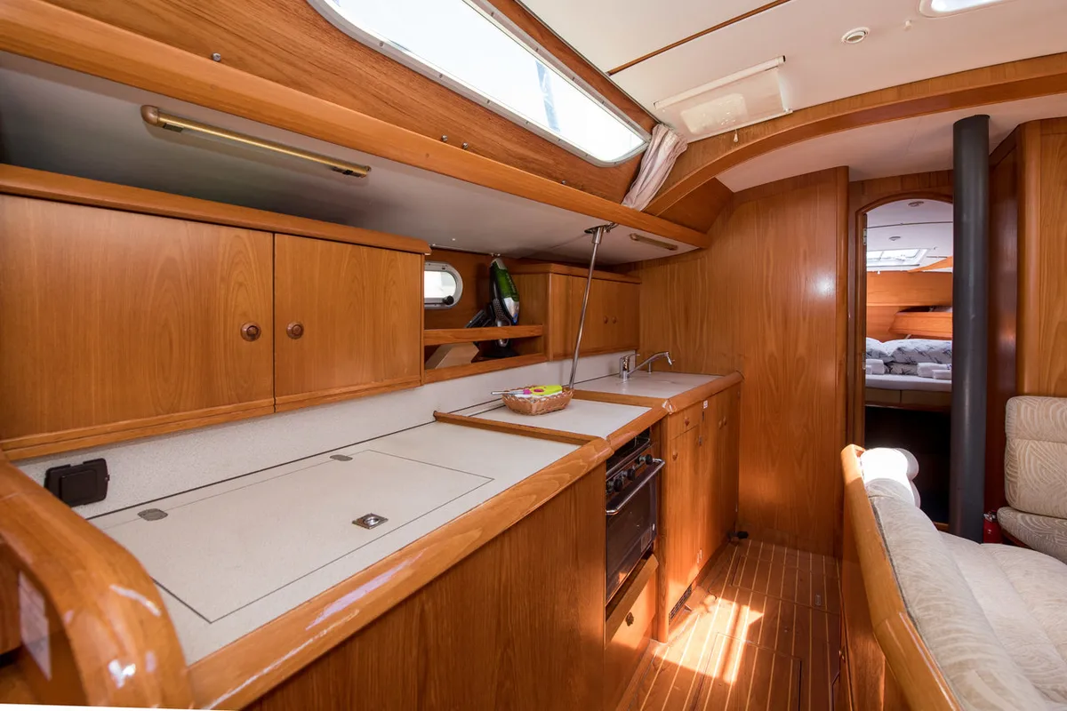 Galley of Palmizana, a Jeanneau Sun Odyssey 42.2 Exclusive sailboat at Grad Trogir, Croatia