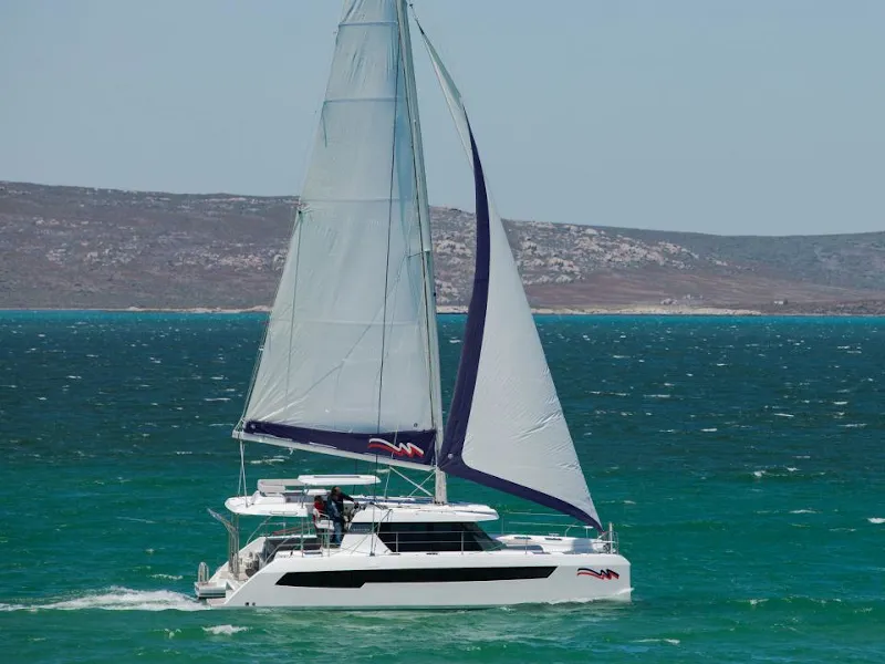 Exterior view of Moorings 4200/3 Club, a Leopard 42 catamaran at English Harbour, Antigua and Barbuda