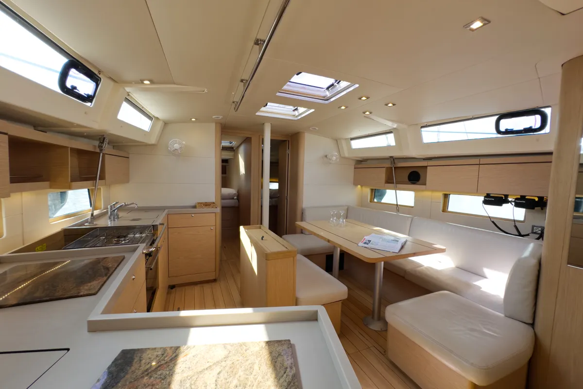 Salon of Sail Away (Refit 2025 - A/C - Electric Heads), a Beneteau Oceanis 46.1 sailboat at Athens, Greece
