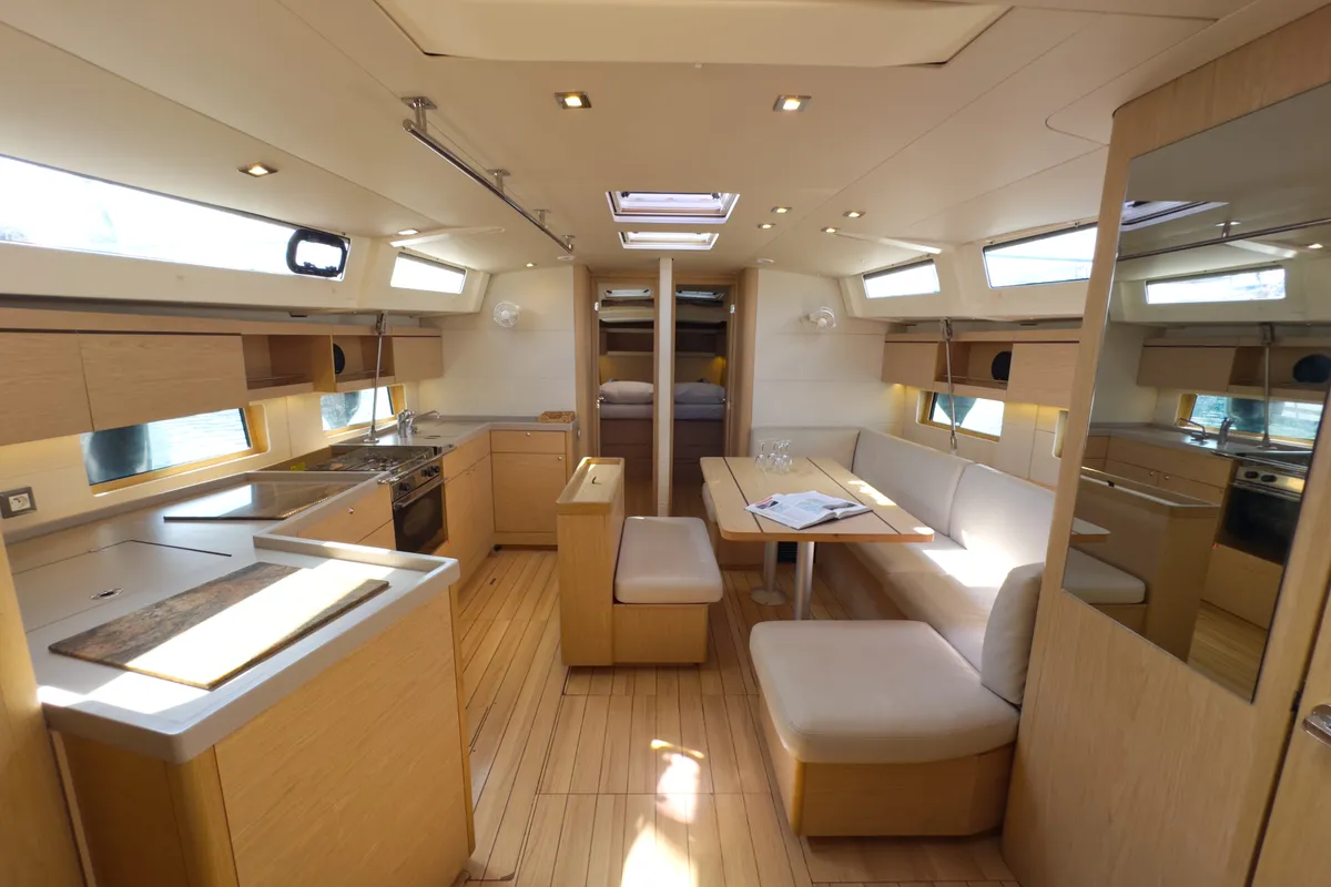 Salon of Sail Away (Refit 2025 - A/C - Electric Heads), a Beneteau Oceanis 46.1 sailboat at Athens, Greece