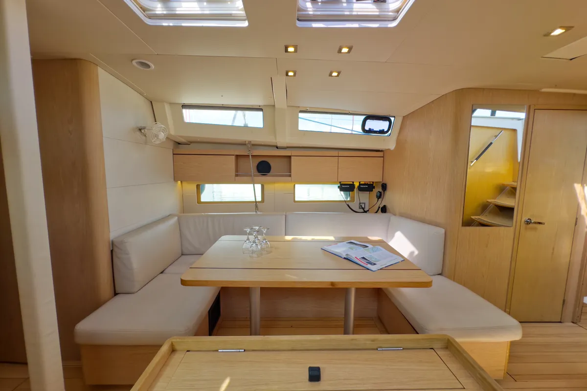 Salon of Sail Away (Refit 2025 - A/C - Electric Heads), a Beneteau Oceanis 46.1 sailboat at Athens, Greece