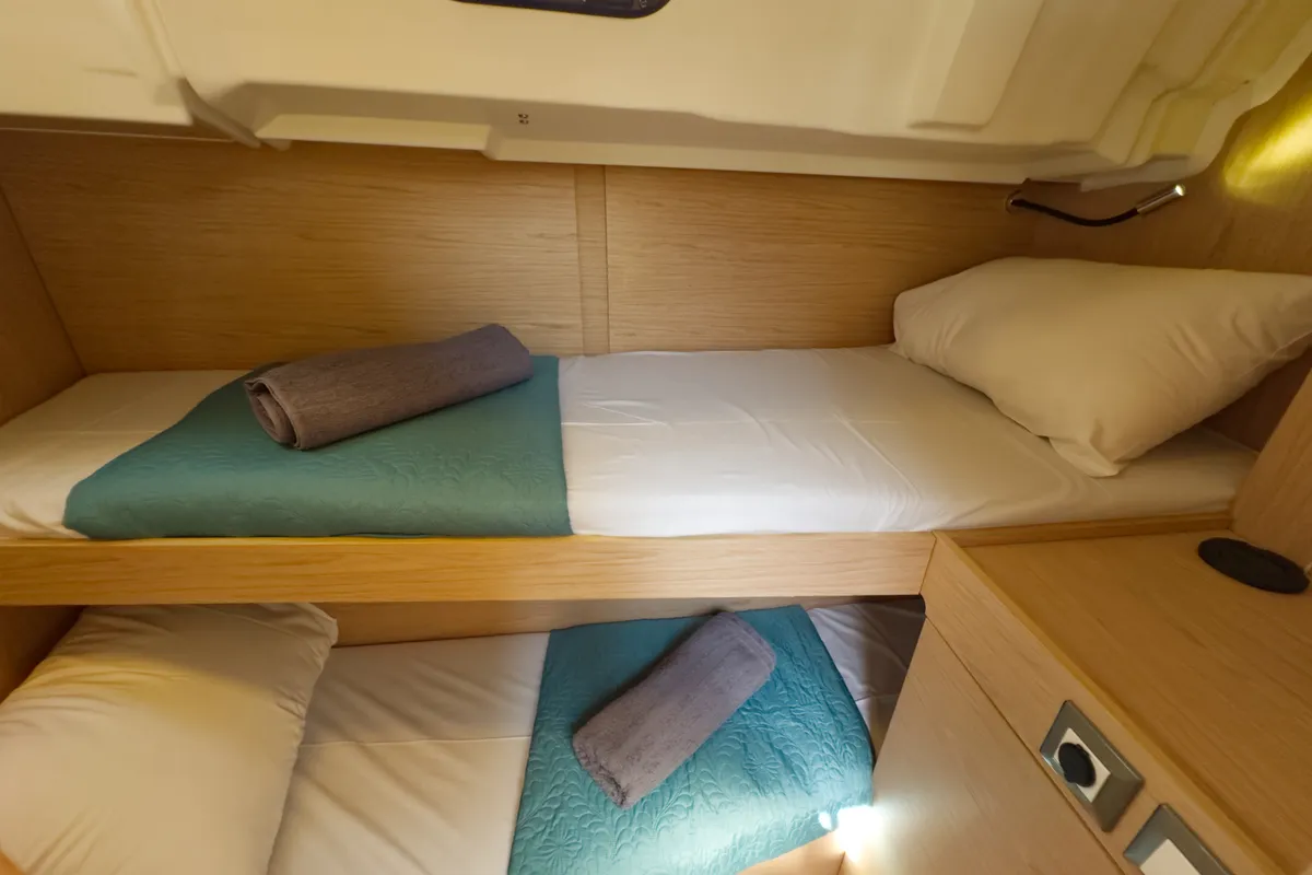 Cabin on Sail Away (Refit 2025 - A/C - Electric Heads), a Beneteau Oceanis 46.1 sailboat at Athens, Greece