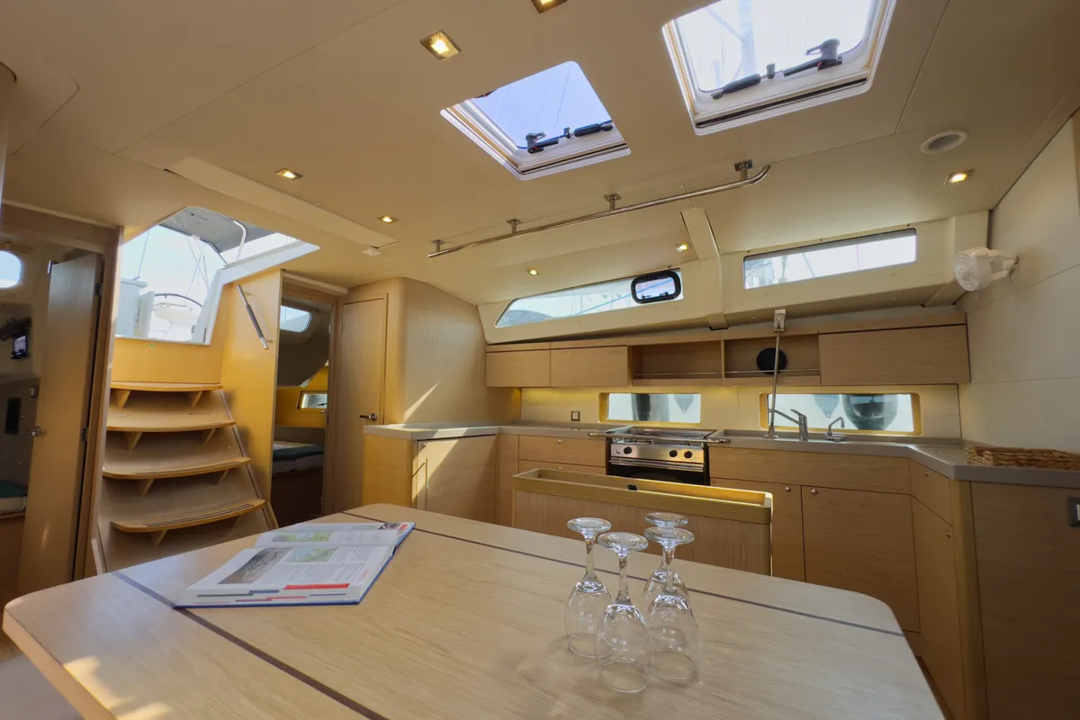 Galley of Sail Away (Refit 2025 - A/C - Electric Heads), a Beneteau Oceanis 46.1 sailboat at Athens, Greece