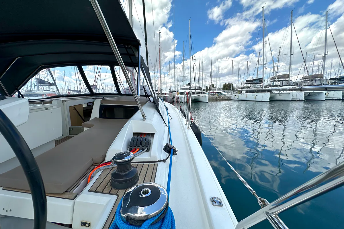 Deck of Sail Away (Refit 2025 - A/C - Electric Heads), a Beneteau Oceanis 46.1 sailboat at Athens, Greece