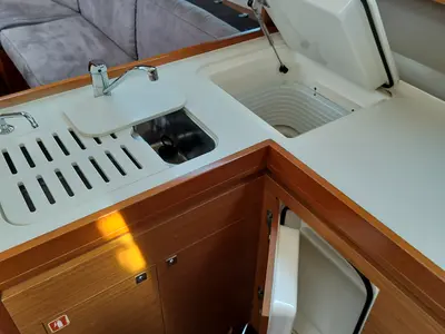 Galley of Barka, a Dufour 382 GL sailboat at Izola (Isola), Slovenia
