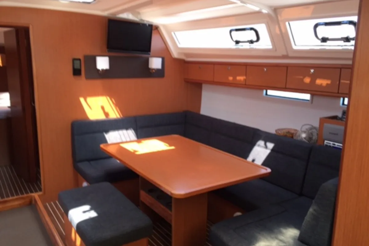 Salon of PROSECCO, a Bavaria Cruiser 46 sailboat at Grad Trogir, Croatia