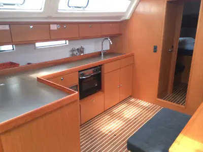 Galley of PROSECCO, a Bavaria Cruiser 46 sailboat at Grad Trogir, Croatia