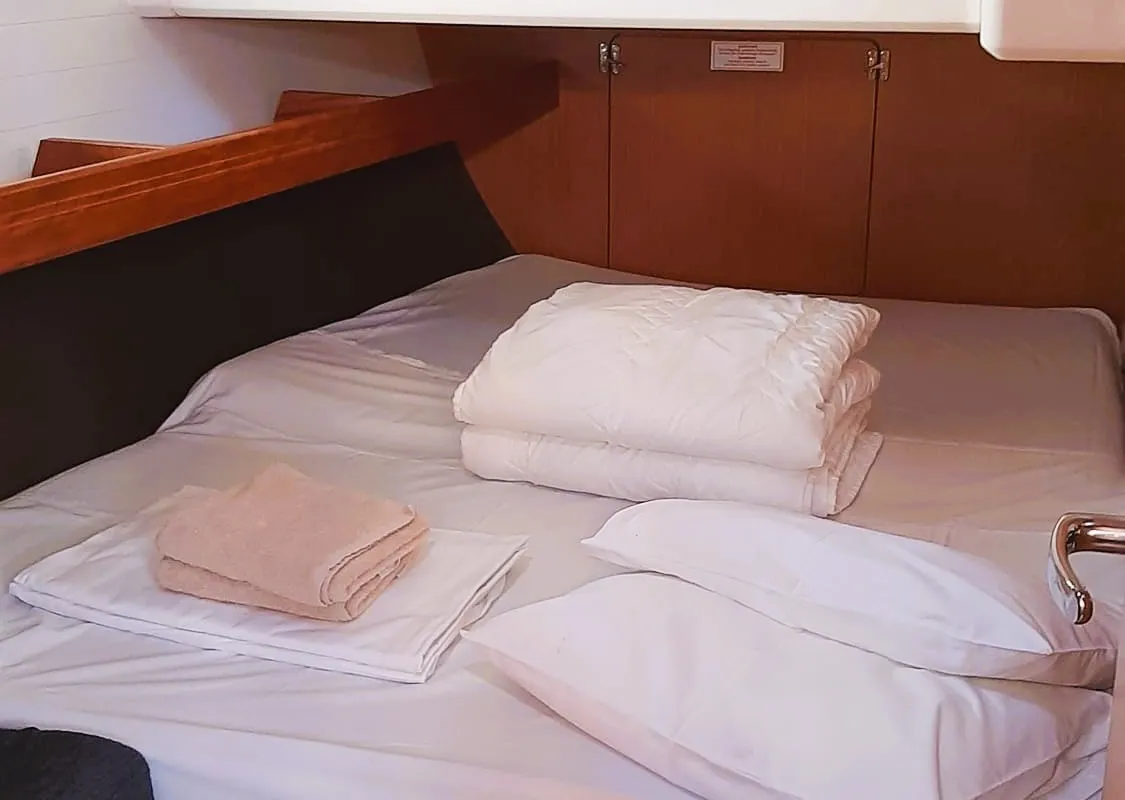 Cabin on PROSECCO, a Bavaria Cruiser 46 sailboat at Grad Trogir, Croatia