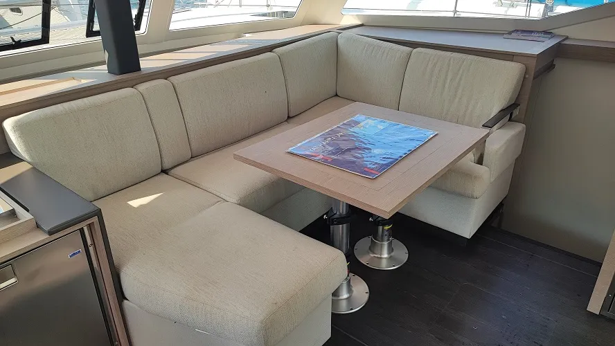 Salon of Fountaine Pajot Isla 40, a catamaran at Fethiye, Turkey