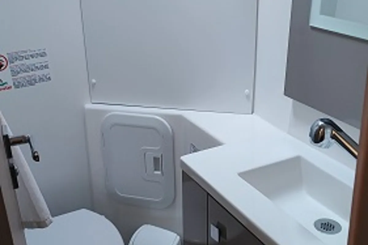 Head on Fountaine Pajot Isla 40, a catamaran at Fethiye, Turkey