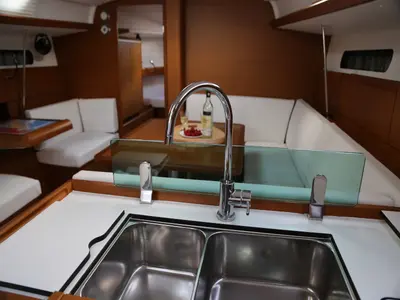 Galley of Kandur II, a Jeanneau Sun Odyssey 419 sailboat at Kaštela, Croatia