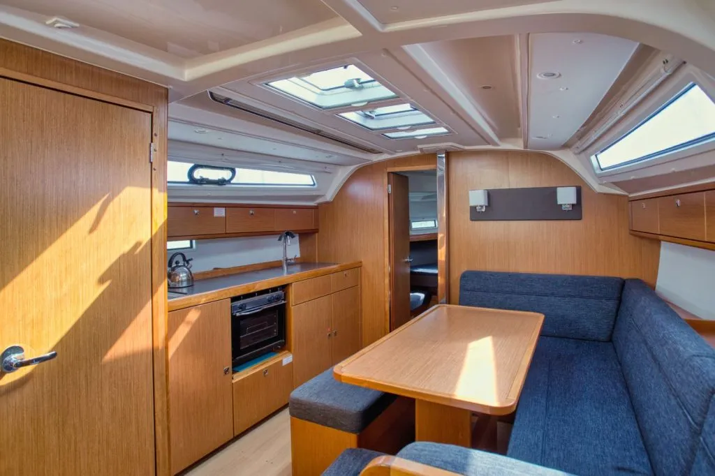Galley of Ariti, a Bavaria Cruiser 41 sailboat at Kontokali, Greece