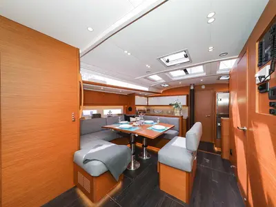 Salon of Musca, a Dufour 530 sailboat at Grad Trogir, Croatia