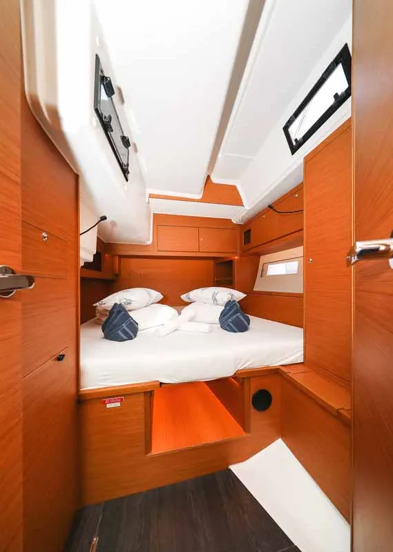 Cabin on Musca, a Dufour 530 sailboat at Grad Trogir, Croatia
