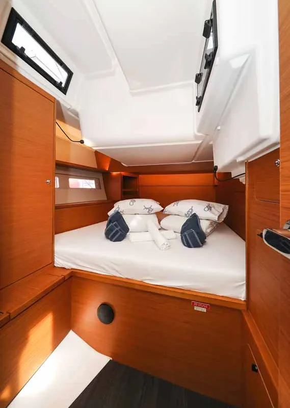 Cabin on Musca, a Dufour 530 sailboat at Grad Trogir, Croatia