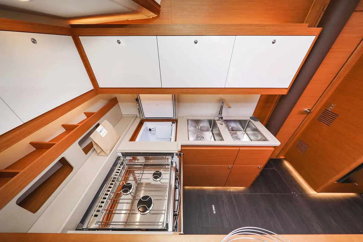 Galley of Musca, a Dufour 530 sailboat at Grad Trogir, Croatia