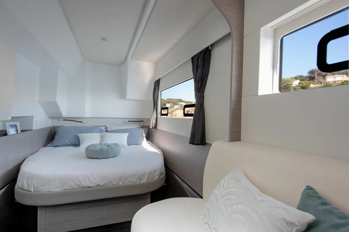 Cabin on Dana, a Fountaine Pajot MY4.S catamaran at Seget Donji, Croatia