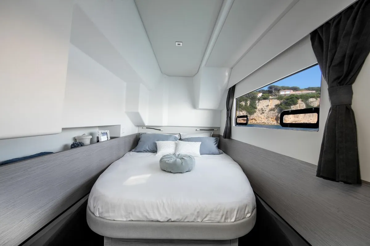 Cabin on Dana, a Fountaine Pajot MY4.S catamaran at Seget Donji, Croatia