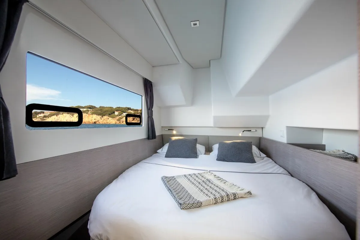 Cabin on Dana, a Fountaine Pajot MY4.S catamaran at Seget Donji, Croatia