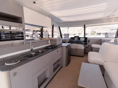 Galley of Dana, a Fountaine Pajot MY4.S catamaran at Seget Donji, Croatia