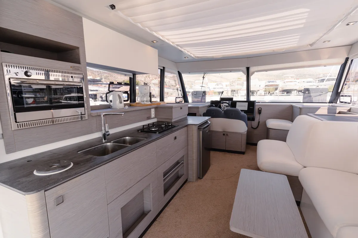 Galley of Dana, a Fountaine Pajot MY4.S catamaran at Seget Donji, Croatia
