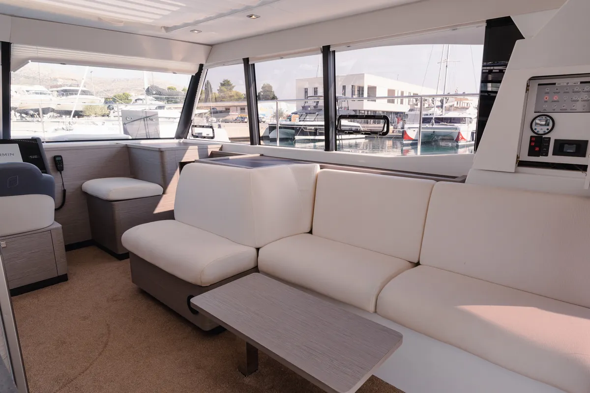 Salon of Dana, a Fountaine Pajot MY4.S catamaran at Seget Donji, Croatia