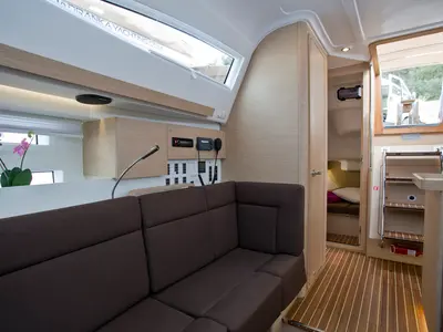 Salon of Tariq, a Elan Impression 40 sailboat at Mali Lošinj, Croatia